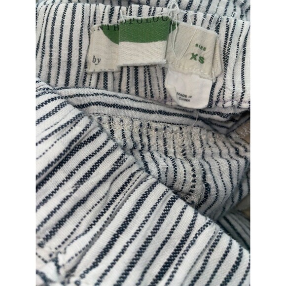 Anthropologie Women’s Striped Linen Pull-On Crop Pants size XS Tapered Lagenlook - Picture 6 of 7